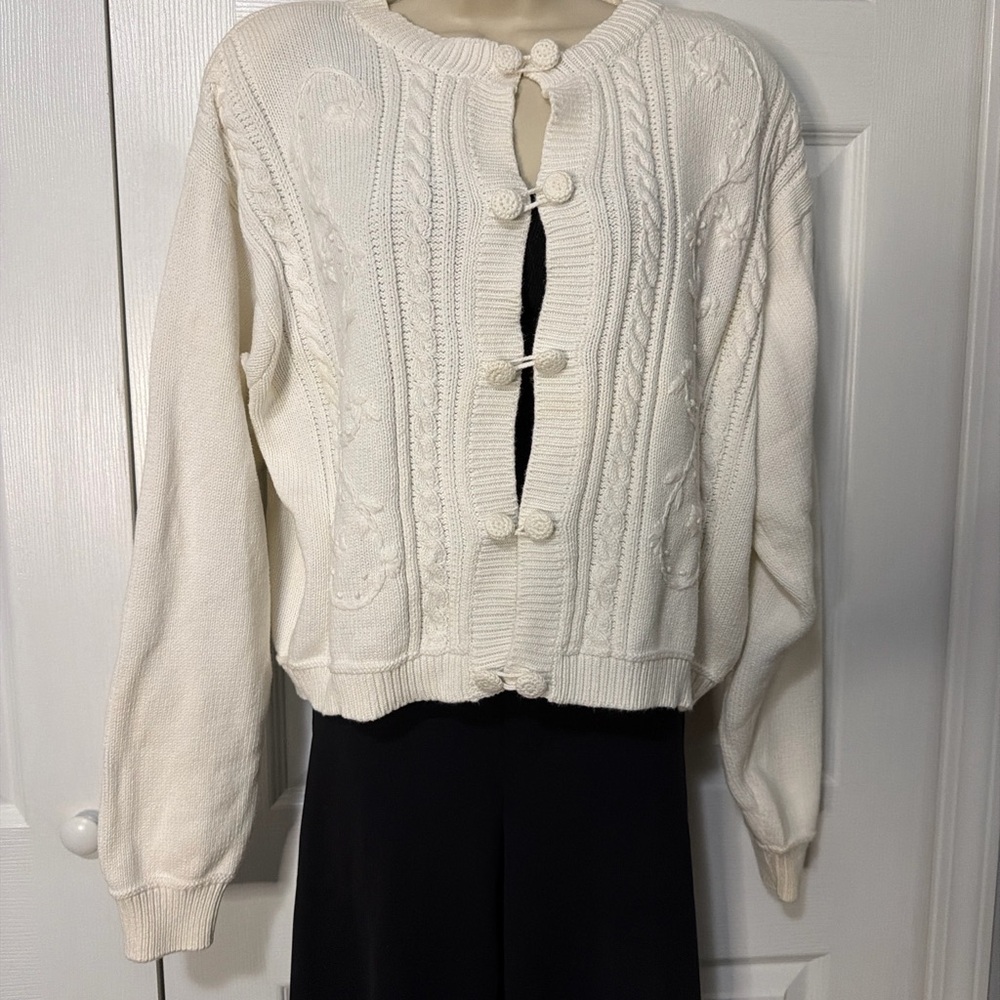White Cable Knit Sweater